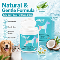 Lingettes dentaires pour chiens en coton doux à marque privée pour le nettoyage des dents, l'élimination de la plaque et du tartre et une haleine fraîche