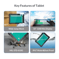 Tablet PC Robusta para Vehículos de 10.1 Pulgadas, Octa-core, IP67, GPS, BT, WiFi, con Cámara AHD de 4 Canales, Funciones ADAS/DMS para Gestión de Flotas