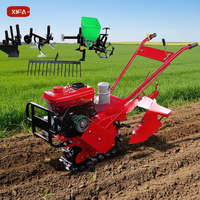 Motoculteur multifonctionnel diesel 7-8 CV de marque XF, rouge, pour labour et travail du sol