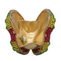Sac à main de luxe en cristal scintillant en forme de cœur, sac de soirée formel pour femmes avec chaîne
