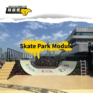 Rampa de skate para uso doméstico, mini rampas para parque de skate, superfície de madeira, meio tubo portátil para skate