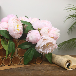 ช่อดอกโบตั๋นประดิษฐ์สีชมพูจาก Yihua Floral Art ดอกไม้ผ้าไหมทำมือ ของตกแต่งบ้าน อุปกรณ์ประกอบฉากถ่ายภาพ - Product Image 3