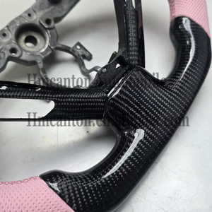 Volante Deportivo de Fibra de Carbono con Agarre de Cuero Perforado, Compatible con Infiniti G27 G37 - Product Image 2