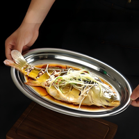Luxuriöses Goldenes Ovales Edelstahl-Tablett Dekorative Servierplatte für Restaurant Hochzeit Heim Tischdekoration