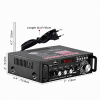 Amplificateur de puissance numérique professionnel 2*300W pour voiture, stéréo MP3 FM, haut-parleur de basses 2 canaux, amplificateur audio Bluetooth