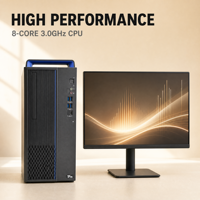 Kit Desktop Kantor Perusahaan Hygon 3350 8 Core 3.0GHz 8GB 512GB 2HVESSD 2GB Grafis 15L Case Layar 23.8" USB Keyboard Mouse