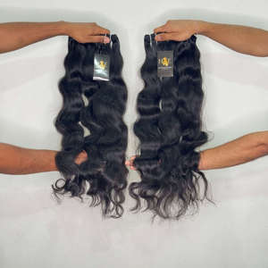 Extensiones de Cabello Humano Natural Ondulado Profundo con Cierre Frontal, Proveedores de Cabello Humano Ondulado Indio Temple - Product Image 1