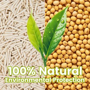 Arena para Gatos de Tofu Ecológica, 100% Natural, Aglomeración Fuerte, Control de Olores, Sin Polvo, Venta al Por Mayor de Fábrica OEM ODM - Product Image 1
