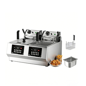 <span class=keywords><strong>Friteuse</strong></span> professionnelle intelligente à levage automatique, double cuve <span class=keywords><strong>avec</strong></span> robinet de <span class=keywords><strong>vidange</strong></span> pour une évacuation facile de l'huile, idéale pour les cuisines de restaurant - Product Image 4