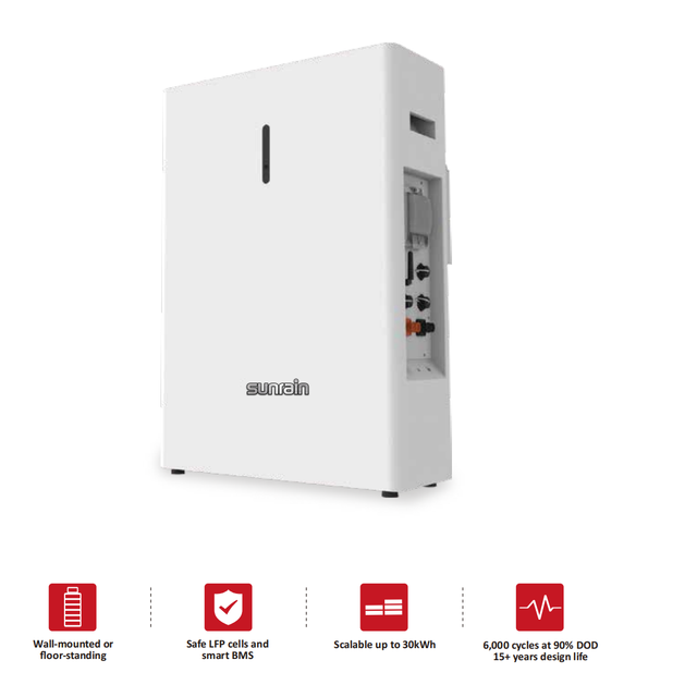 Wall Mounted 51.2Vdc 5.22KWh 102Ah Solar Energy Storage Residential Battery System