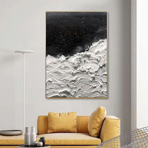 Peint à la main grand 3D texturé côtier mur Art <span class=keywords><strong>bleu</strong></span> plage abstraite toile peinture encadrée peinture à l'huile Art déco pour la décoration intérieure - Product Image 5