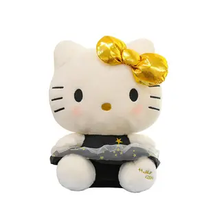 Yeni tasarım Sanrioo siyah merhaba sevimli Kitty peluş oyuncaklar bebek sevgililer günü