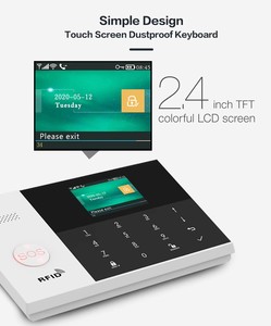 2.4 inch tuya Wifi GSM hệ thống báo động với máy dò chuyển động Cảm biến cửa RFID có dây còi báo động từ xa an ninh ngoài trời hệ thống báo động - Product Image 4