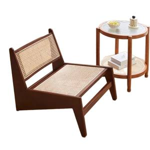 เก้าอี้หวายสานปรับเอนได้ สีไม้ธรรมชาติ เก้าอี้โซฟาเดี่ยว สำหรับใช้ในบ้านและนอกบ้าน - Product Image 3