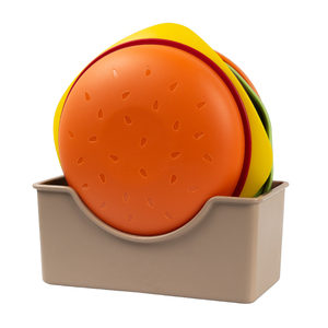 Set di Piatti a Strati Stile Hamburger - Piatti in Plastica Originali per Snack, Ossa di Carne e Antipasti per Feste, Vassoio Divertente per Servire - Product Image 6