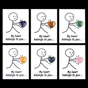 Tarjetas de Sanación Serie 1805, Cristal de Ágata Natural de 20 mm, Forma de Corazón, Pulido, Tarjetas Creativas y Divertidas para el Amor y la Suerte, Feng Shui - Product Image 6