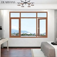 Ventana Abatible de Aluminio con Marco Delgado y Diseño Moderno, Estilo Simple, con Malla, para Uso Doméstico, Versión Mejorada
