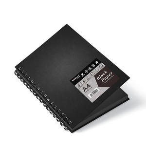 Miehui noir carnet de croquis papier lourd 110gsm papier à dessin noir pour crayons de couleur <span class=keywords><strong>graphite</strong></span> <span class=keywords><strong>craie</strong></span> de charbon de bois - Product Image 1
