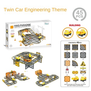 <span class=keywords><strong>Film</strong></span> magnétique pour fenêtre coloré, ensemble de blocs de construction à succion variable pour enfants, voiture électrique en plastique ABS, bricolage - Product Image 5