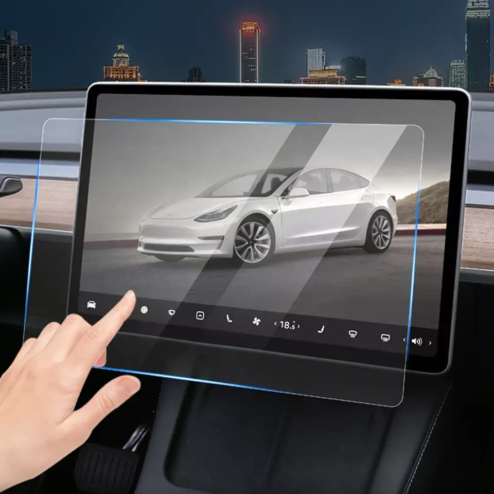 Car Navigation Touch Screen Tempered Glass Protector 15" Center Control Touch for Tesla Model 3 Y Screen Protector Film