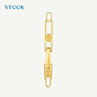 VFOOK Findings Connecteur de bijouterie à double extrémité à motif géométrique chinois, en or massif 18 carats inaltérable, fermoir pour hommes