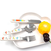 Couverts pour enfants Vaisselle Cuillère et Fourchette Ensembles de vaisselle Couteau de cuisine en acier inoxydable Ensemble de couteaux de chef pour l'école Bébé Enfants