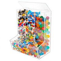 Boîte de rangement alimentaire en acrylique transparent avec couvercle incurvé en plexiglas pour l'affichage de confiseries en détail