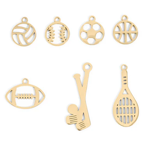 Dijes Personalizados de Acero Inoxidable para Deportes: Voleibol, Béisbol, Fútbol, Baloncesto, Rugby, Hockey, Tenis, Accesorios para Hacer Joyería DIY - Product Image 1
