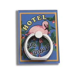 Factory Price Good Quality Flamingo Rectangle 360 Rotating Metal Mobile Phone Ring Holder