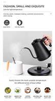 Bouilloire électrique sans fil à col de cygne 1000W 220V, petite capacité 1L pour café et thé, idéale pour camion