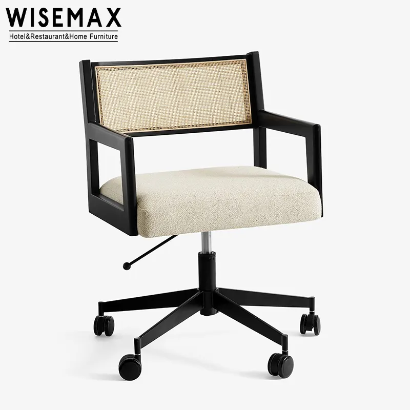 WISEMAX 가구 모던 심플 레저 의자 팔걸이 편안한 메탈 프레임 회의실 회전 사무실 의자