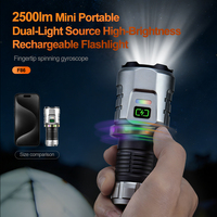 Linterna LED EDC de 8*LED XTE, 2500 Lúmenes, Luz Roja con Imán, Mini Portátil, Recargable por USB, con Indicador de Batería, 26350