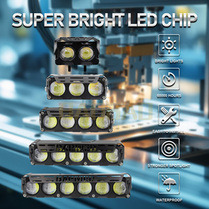 Système d'éclairage <span class=keywords><strong>moto</strong></span> à trois lentilles, projecteurs LED, mini phare de conduite, feu de travail, feu antibrouillard, ampoule DRL pour voiture, camion, SUV - Product Image 3