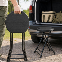 Tabouret de jardin pliable léger et portable avec trou de transport, structure métallique pliable, tabouret de patio extérieur, design gain de place