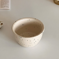Bols à salade en céramique beige marbré style Instagram ; design minimaliste sous glaçure, compatibles micro-ondes