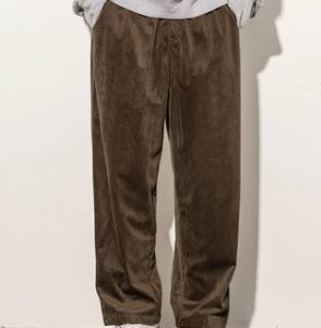 <span class=keywords><strong>กางเกง</strong></span>ผ้าลูกฟูกทรงหลวมสำหรับผู้ชาย<span class=keywords><strong>กางเกง</strong></span>ขากว้างแบบลำลองกางเกงเอวสูงลายทางโลโก้ OEM - Product Image 5