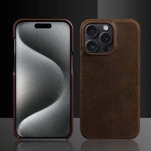 Ốp điện thoại iPhone 16 17 Pro Max da thật cao cấp, thủ công, từ da thuộc nguyên tấm, thiết kế cổ điển, có nam châm, tùy chỉnh cao cấp - Product Image 3