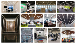 <span class=keywords><strong>Perfil</strong></span> de <span class=keywords><strong>Aluminio</strong></span> Suspendido <span class=keywords><strong>Cuadrado</strong></span> y Lineal para Sistema de Iluminación Comercial de Techo de Oficina Moderna con Canal Difusor de Luz - Product Image 6