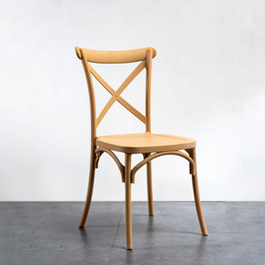 Sedia da <span class=keywords><strong>Cucina</strong></span> Bianca Colorata con Schienale Incrociato in Plastica PP <span class=keywords><strong>per</strong></span> Ristorante, Caffetteria, Casa, Esterni e Ufficio - Product Image 2