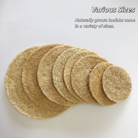 C022-1 Sous-verre en loofah personnalisé, écologique, couleur naturelle, 9 cm, absorption d'eau efficace de 500%-750%, support de théière, lot en vrac