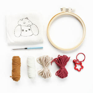 <span class=keywords><strong>Kit</strong></span> d'aiguille de poinçon pour débutants adultes <span class=keywords><strong>Kit</strong></span> de broderie d'aiguille de poinçon sous-verres bricolage artisanat fils broderie cerceau Instruction - Product Image 3