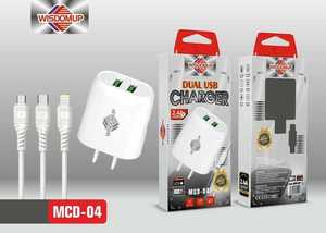 Caricatore USB Doppio Wisdomup 2.4A Bianco Mcd-04p da Parete - Product Image 3