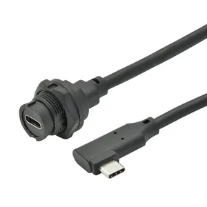 Tomada usb tipo c à prova d'água, conector industrial de usb tipo c