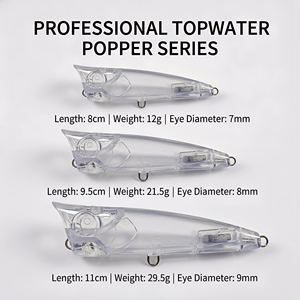 XIDIAOYU Leurres Popper Flottants 7mm 8mm 9mm, Appâts de Pêche pour la Pêche en Eau Ondulée, Leurres Crankbait, Appâts Flottants, Appâts Vides - Product Image 1