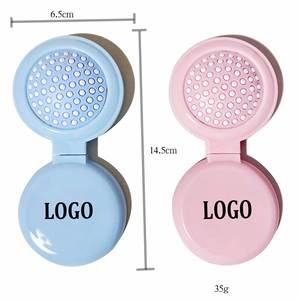 Custom Logo Screen Printed <b>Foldable</b> Travel Mini Hair Brush with Makeup <b>Mirror</b> - Product Image 1