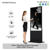 Pantallas de Señalización Digital Personalizadas para Fabricantes, Tótems Publicitarios LCD de 43, 49, 50, 55 y 65 Pulgadas, Kiosco con Cámara para Centros Comerciales