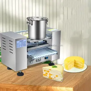 Máquina automática de fazer bolos mille crepe, equipamento formador de pele para molho de bolo, mil camadas, máquina de produção de massa de bolo, rolo de primavera