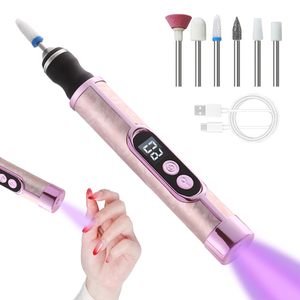2-in-1 Multifunctional Nail Art Tool Lightweight ABS Cordless Electric Nail <b>File</b> UV Light Nail Drill Mini Nail Drill Machine - Product Image 1