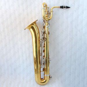 Saxofón plano barítono E, recién llegado, cuerpo lacado de latón dorado, teclas niqueladas, instrumentos musicales de saxofón con estuche para <span class=keywords><strong>boquilla</strong></span> - Product Image 3