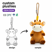 Nouveau Sac à Dos Peluche Mignon en Forme de Veau Jaune, Porte-clés Peluche, Jouets en Peluche Personnalisés en Gros